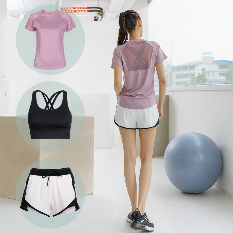 Yoga wear sports suit female running professional high-end fashion net red sexy gym morning running quick-drying clothes summer
