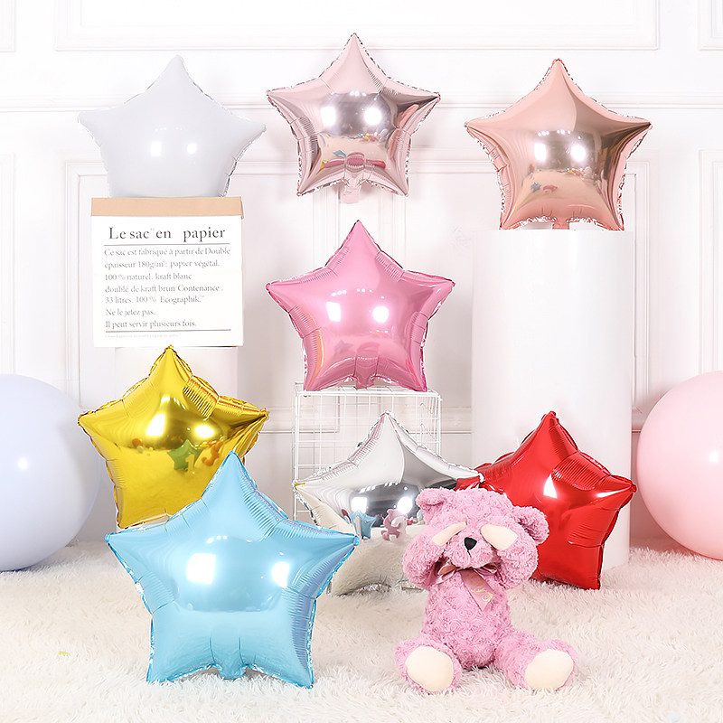 18-inch five-pointed star-shaped love-shaped aluminum film balloon children's birthday party decoration shopping mall store celebration bar activities