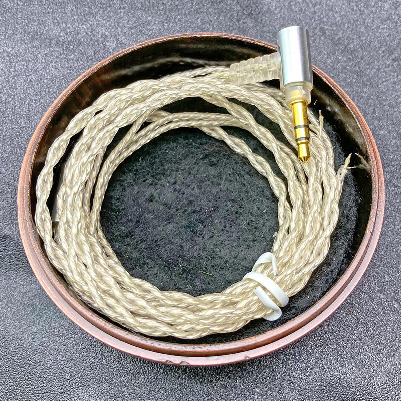 Elbow Double-Stranded Twisted Headphone Cable DIY 3.5 Plug Upgrade Cable Silver-Plated Durable Hifi Upgrade Cable Repair Welding