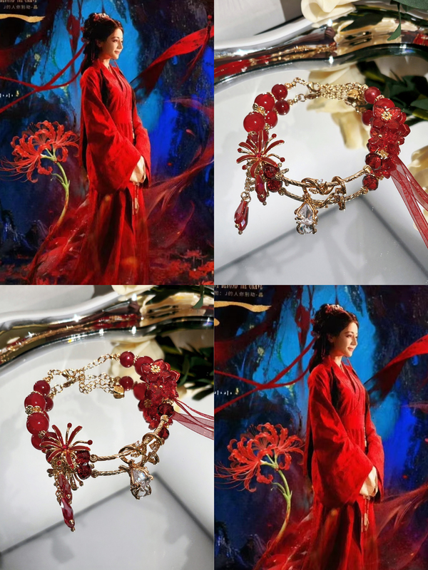 Daytime Lantern Dilireba He Si Mu Ling Impression Bracelet with Unique Design Featuring the Flower of the Afterlife, a Gift for a Close Friend Daytime Lantern Dilireba He Si Mu Ling Impression Bracelet with Unique Design Featuring the Flower of the Afterlife, a Gift for a Close Friend