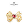 VINCARRY 18K gold bow tourmaline ring for women