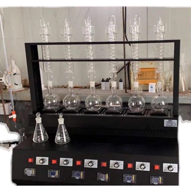6联智能一体化全自动氨氮蒸馏仪空冷一体化蒸馏器 远红外电炉