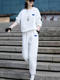 2025 Spring and Autumn New Women's European Sports Suit Fashionable Western Design White Sweatshirt Top Two-piece Set