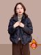 Xiaoxiangfeng round neck lightweight down cotton women's short 2025 new loose fashionable thin jacket winter trend