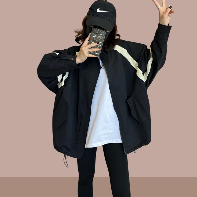 2026 Spring and Autumn New Women's European Style Loose Fit Large Size Baseball Jacket Casual Versatile Trendy Jacket