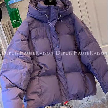 2025 Winter New Women's High-End Elegant Warm Top Hooded down Cotton Jacket Loose Puffer Coat