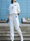 2025 Spring and Autumn New Women's European Sports Suit Fashionable Western Design White Sweatshirt Top Two-piece Set