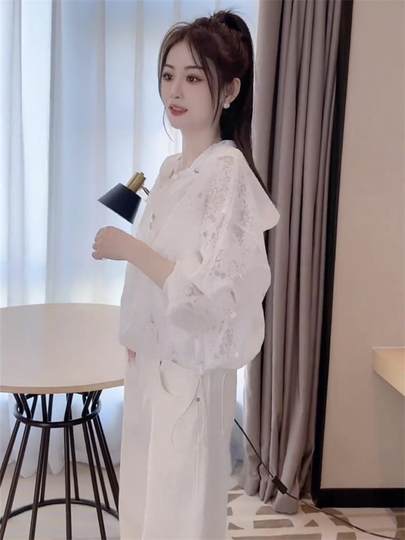 Ice Silk Sun Protection Clothing for Women 2025 New Summer European Style Hooded Stylish Top Lightweight Breathable Cardigan Short Jacket