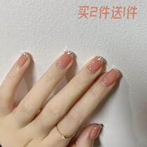 White manicure wearable ins autumn and winter pictures Net Red Wedding bride dismantling nail finished Japanese naked