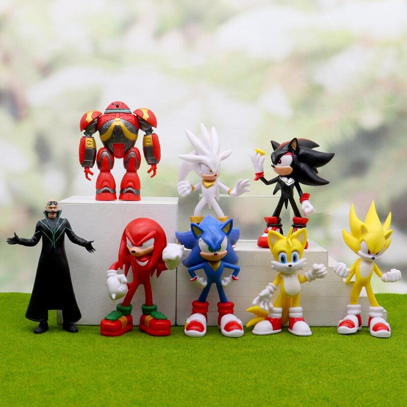 Cross-Border New Product Sonic the Hedgehog Action Figure Model, Sonic the Hedgehog Trendy Toy Figurine, Desktop Decoration Ornament Toy