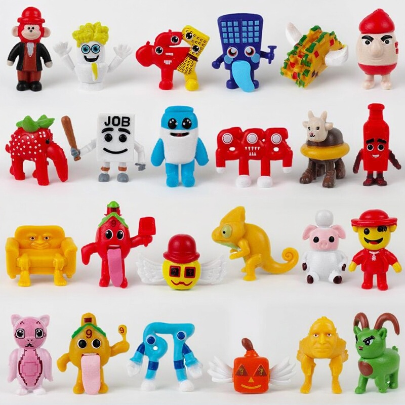 Stealing Brain Rot Mosaic Q Version Complete Set of Figures Strawberry Elephant 666 Red Bottle Pasta Doll Toy