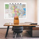 2024 new version of Anhui Province map 106*76cm front coated waterproof high-definition printing home office business conference room transportation administrative division wall map
