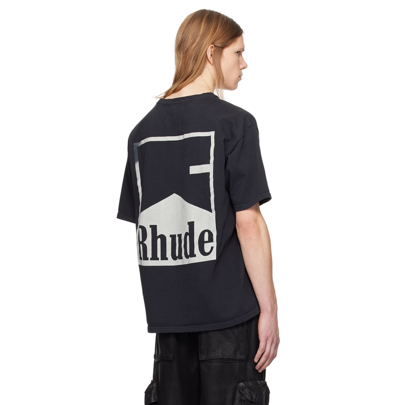 Rhude Classic English Logo Marlboro Cigarette Box Print Short-Sleeve Unisex Trendy Brand T-Shirt Retro High Street