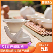 White porcelain hand tea leak tea filter tea separator kung fu tea set accessories creative ceramic tea filter
