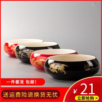 Black red Golden Dragon peony tea washing washing ceramic cup washing pen kung fu tea set tea ceremony accessories flower pot