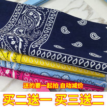 Cashew flower cotton big square scarf hip hop headscarf street dance scarf for men and women Korean fashion multi-purpose square hair band scarf
