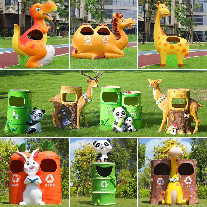 Outdoor Cartoon Creative Rabbit Panda Trash Can Seat Sculpture Park Shopping Mall Fruit Peel Bin Scenic Spot Decorative Ornaments Outdoor Cartoon Creative Rabbit Panda Trash Can Seat Sculpture Park Shopping Mall Fruit Peel Bin Scenic Spot Decorative Ornaments