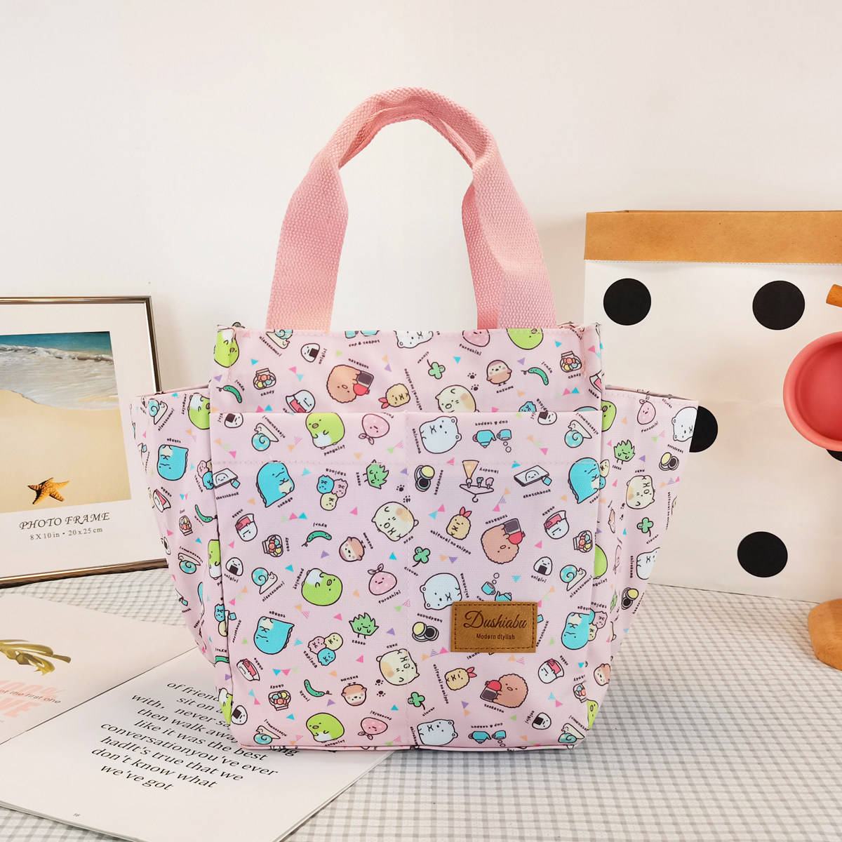 2021 New Waterproof Portable Mummy Bag Large Capacity Portable Tote Bag Work Bento with Rice Bento Bag