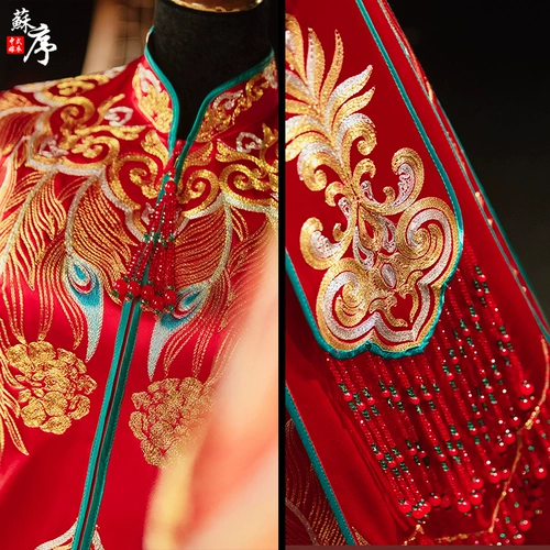 Традиционный свадебный наряд Сюхэ для невесты, свадебное платье, вечернее платье, дракон и феникс, коллекция 2023, китайский стиль