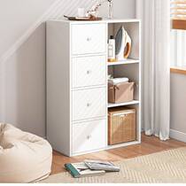 Dwarf Bookshelf landing household locker against wall with door toy collection cabinet Japanese cabinet Nordic wind bucket