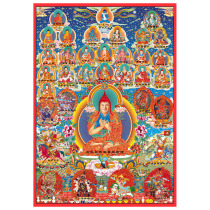 Tibetan thangka Dharma King Ruyi Baos Refuge Land labeled version of Master Jigme Phuntsoks portrait photographic paper plastic seal and bonding