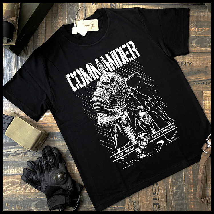 (Tactical Bone Frog) USMC Marine Corps Commander Warrior Spirit Cotton crew neck short sleeve barrel woven T-shirt