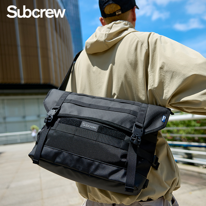 Subcrew Men's Functional Multi-Functional Crossbody Bag Large Capacity Cycling Commuter Messenger Bag Casual Shoulder Bag