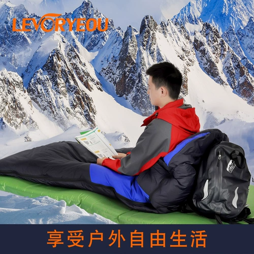 Дорожный портативный спальный мешок с пухом для кемпинга, увеличенная толщина