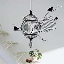 hot sell bird cage vinyl wall stickers bedroom living decora