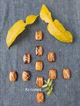 Gold Dawn wood fossil Runes natural yellow tiger eye Luenthian stone such as nishi crystal tarroNordic