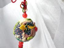 Cute Version Xiang Dragon Puff Bead Toe Pottery Pendant Traditional Stone Bay Color Pottery ceramic boutique Art