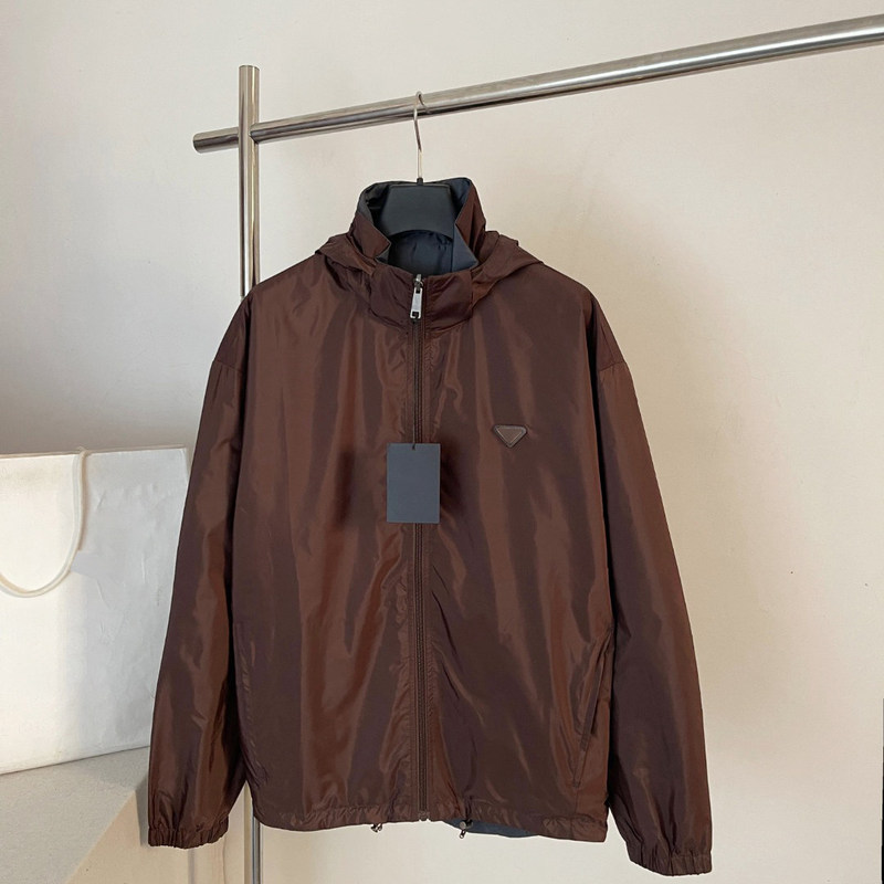 Men's and Women's Reversible Hooded Zip-Up Jacket, New Spring and Autumn Style, Versatile Casual Lightweight Sun-Protective Nylon Coat