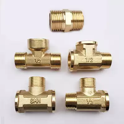 4 points thick all copper tee Joint three outer wire inner wire outer outer thread gas pipe water heater water pipe fittings