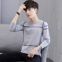 Mens long sleeve T-shirt cotton autumn clothes body shirt spring and autumn clothes inside the trend autumn base shirt
