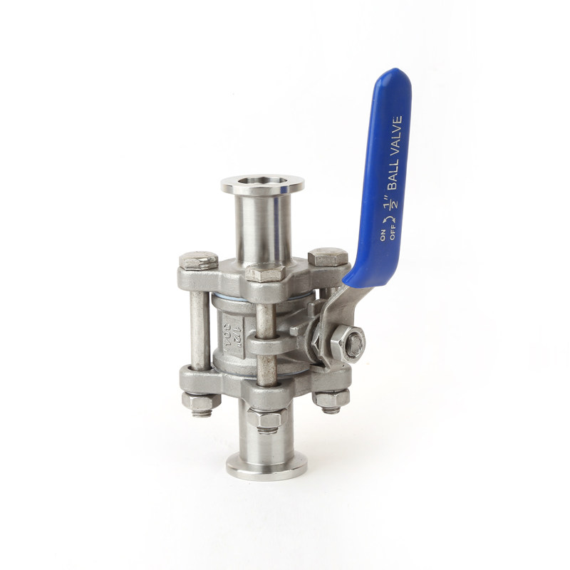 304 stainless steel hoop type with lock vacuum ball valve three-piece quick fit collet ball valve KF16 25 40 50