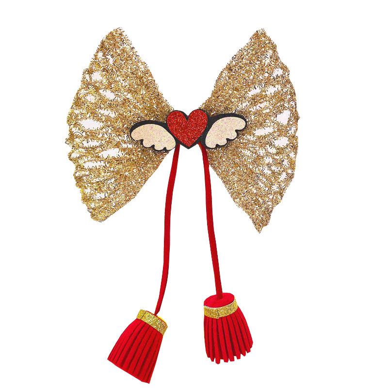 High-end girl golden princess big butterfly headdress children hair and clothing with crown birthday flow soda