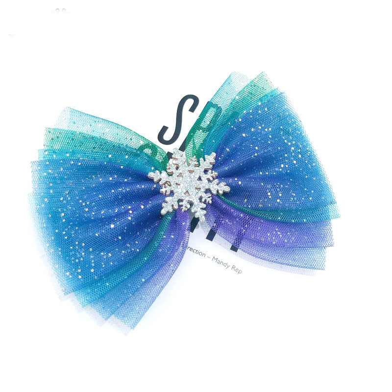 Korean gradually layer Sha Princess Big Bow hairclip Children Girl Crown Headwear Ice and Snow Girls Super Xian Hairband