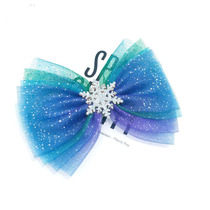 Korean gradient Sha Princess big bow hairclip children Girl crown headdress ice snow girl Super fairy Hairband