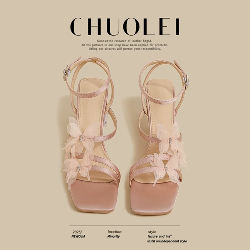 Сандалии, обувь, летняя розовая подходит с юбкой с бантиком, туфли на высоком каблуке, французский стиль, против усталых ног, тонкий ремешок