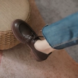 Весенняя коричневая универсальная обувь в английском стиле для кожаной обуви, в британском стиле