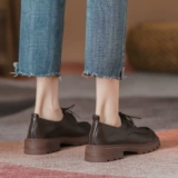 Весенняя коричневая универсальная обувь в английском стиле для кожаной обуви, в британском стиле