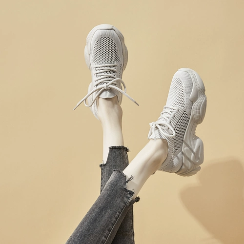 婥蕾 Дышащая универсальная спортивная обувь на платформе, коллекция 2023, популярно в интернете