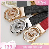 Kinley to belt lady 2022 new fashion business belt Womens leather casual 100 lap automatic button lady strap