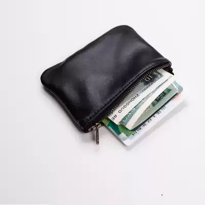 Kamo new sheepskin men's mini change simple zipper coin purse coin bag women's small handbag