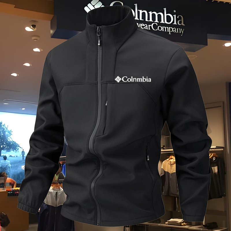 2026 Spring and Autumn Columbia Outdoor Fleece Jacket Men's Polar Fleece Soft Shell Jacket Stand Collar Waterproof Jacket Men's