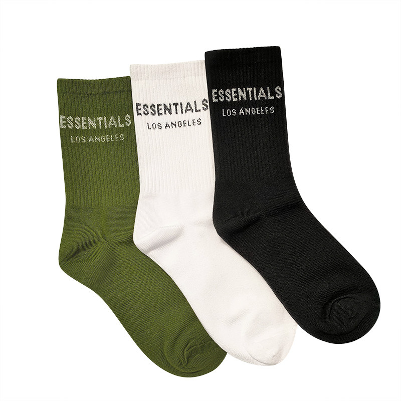 FOG double line ESSENTIALS letter print Los Angeles trend High Street Tide brand stockings men and women socks