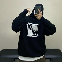 WE11DONE TRACK high collar small crowdboarder WELLLDONE High Street Loose Men Knit Zipper Sweater Women