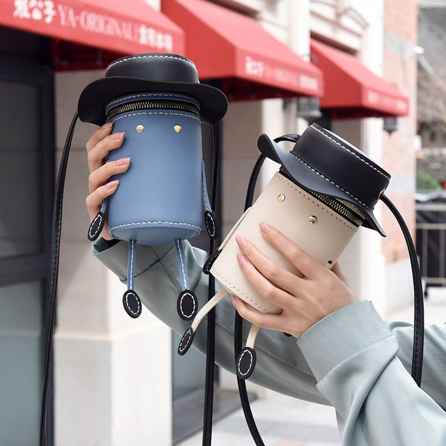 Handmade Bag DIY Material Kit, Self-Made Mini Bag, Genuine Leather Bag, Gift for Girlfriend, Hand-Sewn Woven Hat Bag