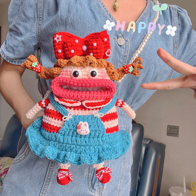 Sweetheart Baby Sausage Mouth Phone Bag Handmade DIY Crochet Cute Yarn LAOSHU Make a Doll as a Gift for Best Friend
