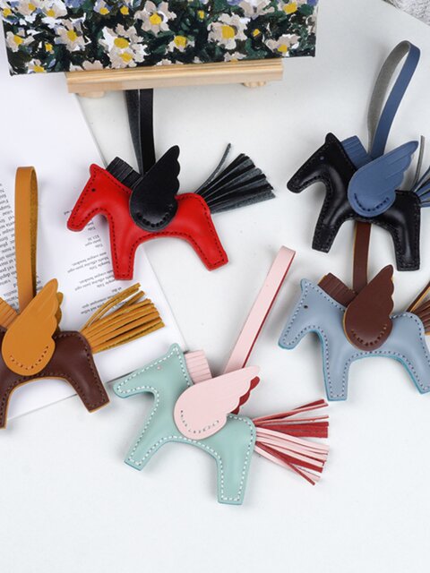DIY Handmade Material Kit Mini Genuine Leather Little Pegasus Pendant LAOSHU Car Hanging Ornament Small Horse Leather Bag Decoration